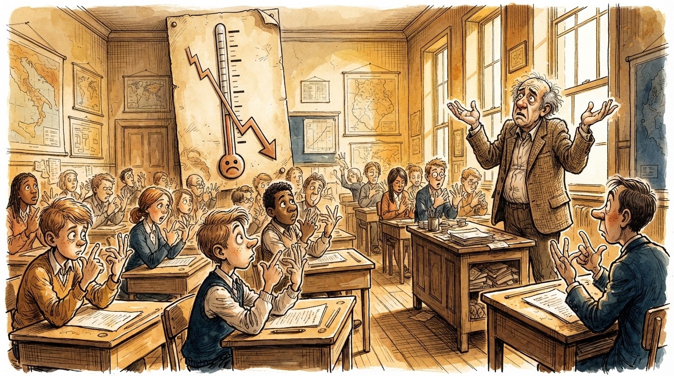 Klasë nxënësish duke llogaritur me gishta